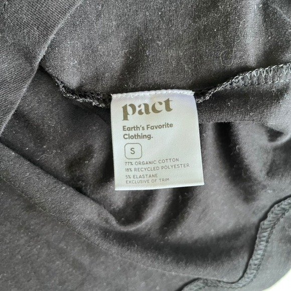 Pact Women's Luxe Jersey Flutter Sleeve Top in Black Short Sleeve size small - Picture 9 of 10